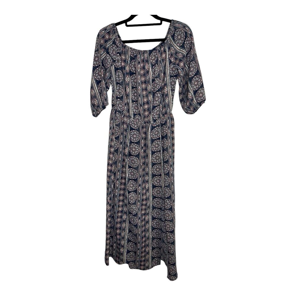 Rokoko Womens Dress Size Medium 1/2 Sleeve Lined Blue Pink White